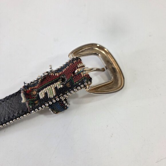 Vintage Absolutely Fresh Leather Womens Belt Southwestern Navajo Pattern Small - Picture 8 of 9
